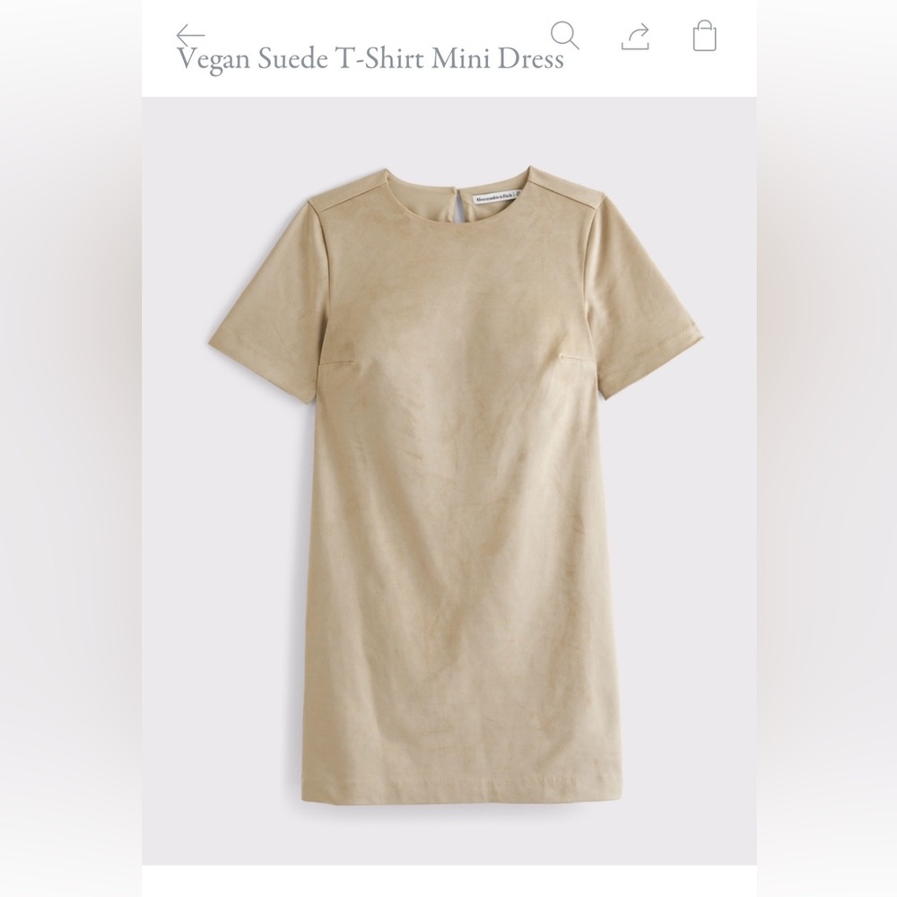 Abercrombie & Fitch Tan Mini Dress vegan Suede